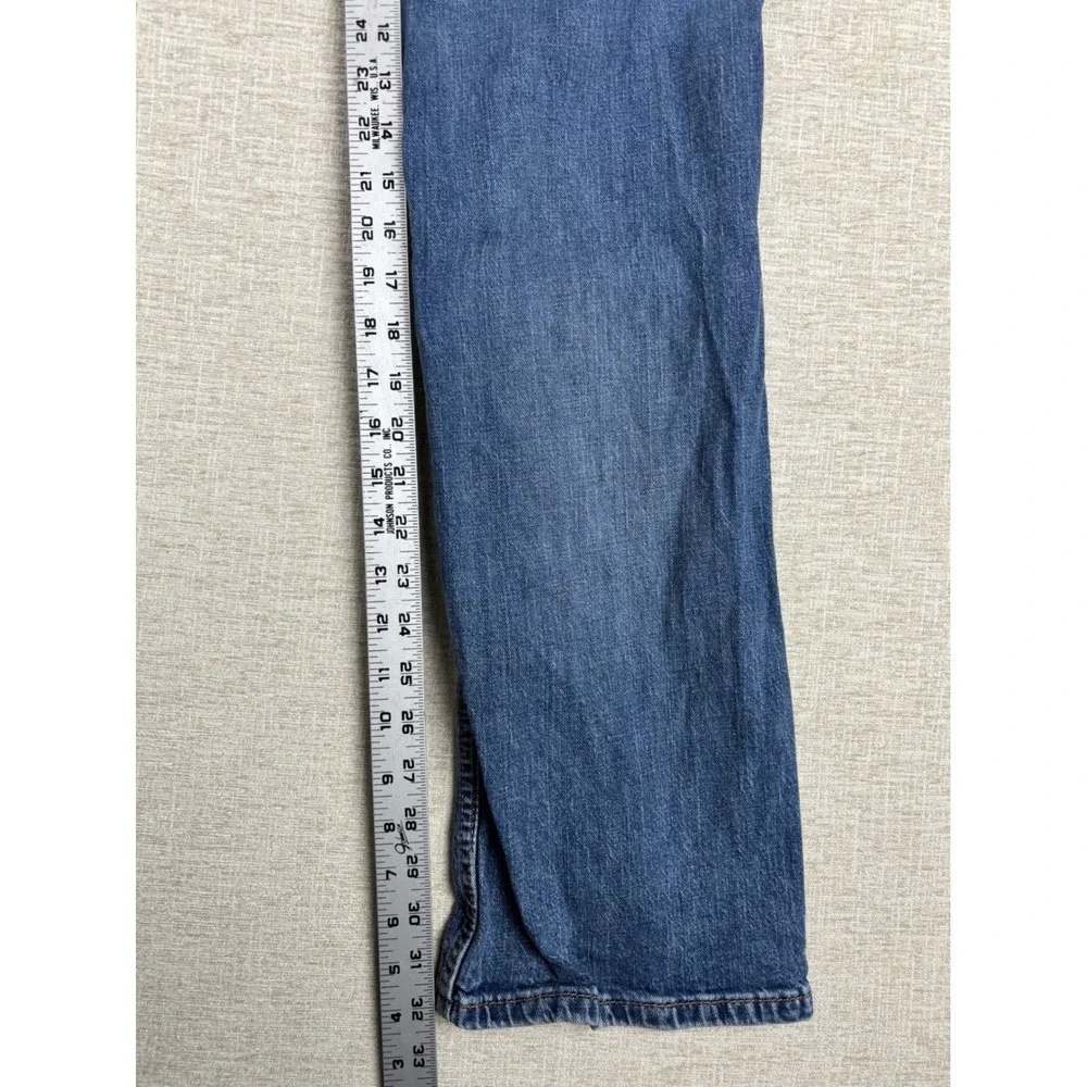 Levis 527  Bootcut  Mens 34x32 Jeans Grungy Medium Wash Blue Denim Fading